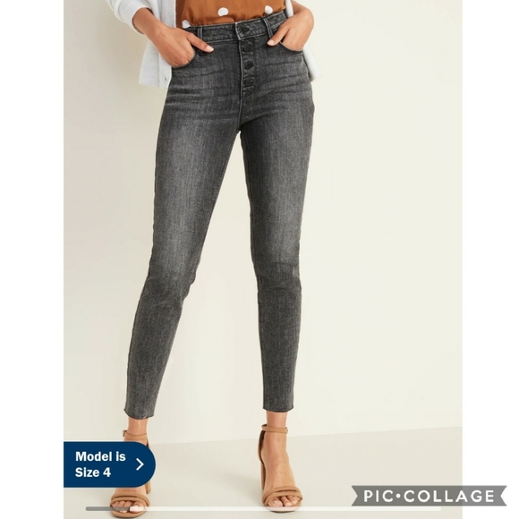 Old Navy Denim - Old Navy High Rise Button Fly Skinny Ankle Jean